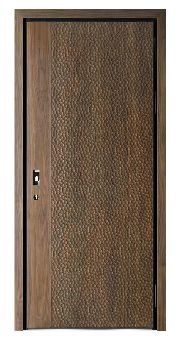 Ambiamiento blindado: puertas de madera de acero para una entrada segura y acogedora