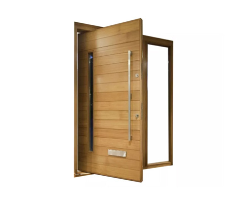 Puerta giratoria de pivote de madera maciza